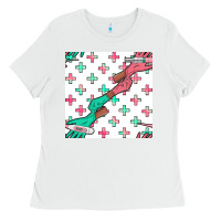 White Nurse Gloves Seamless Pattern Ladies Tee - BundleAndBundleShop