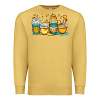 Antique Gold honey bee coffee cups Premium Sweatshirt - OliviaCreatesArt