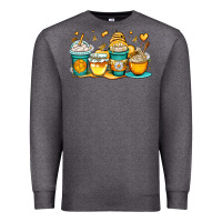Charcoal Heather honey bee coffee cups Premium Sweatshirt - OliviaCreatesArt