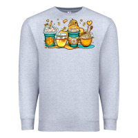 Heather Grey honey bee coffee cups Premium Sweatshirt - OliviaCreatesArt