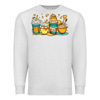 Oatmeal Heather honey bee coffee cups Premium Sweatshirt - OliviaCreatesArt