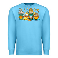 Ocean Blue honey bee coffee cups Premium Sweatshirt - OliviaCreatesArt