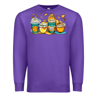 Purple honey bee coffee cups Premium Sweatshirt - OliviaCreatesArt