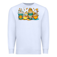White honey bee coffee cups Premium Sweatshirt - OliviaCreatesArt