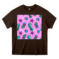 Chocolate Brown summer ocean seamless pattern Heavy Core Tee - BundleAndBundleShop