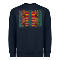 Navy sunflower serape brush stroke Heavyweight Sweatshirt - Artiststas
