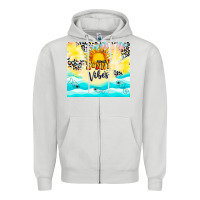 Dove Grey sunny vibes Zipper Hoodie - TumblerDesignByShophia