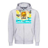 Heather Grey sunny vibes Zipper Hoodie - TumblerDesignByShophia