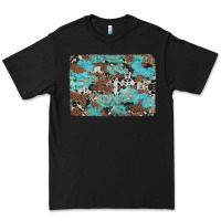 Black western cowhide and leopard with turquoise background Premium Tee - Artiststas