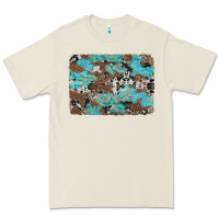 Bone western cowhide and leopard with turquoise background Premium Tee - Artiststas
