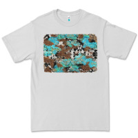 Western Cowhide And Leopard With Turquoise Background Premium Tee | Teevron