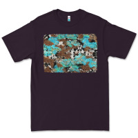 Plum western cowhide and leopard with turquoise background Premium Tee - Artiststas