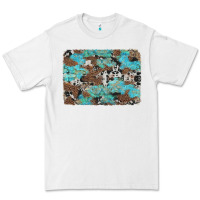 White western cowhide and leopard with turquoise background Premium Tee - Artiststas