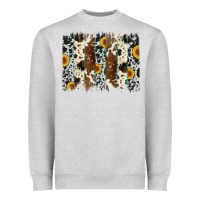 Heather Grey sunflower cowhide brush stroke Heavyweight Sweatshirt - Artiststas