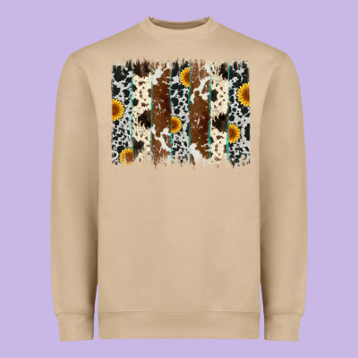 Sunflower Cowhide Brush Stroke Heavyweight Sweatshirt Designed By Artiststas