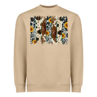 Mushroom sunflower cowhide brush stroke Heavyweight Sweatshirt - Artiststas