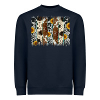 Navy sunflower cowhide brush stroke Heavyweight Sweatshirt - Artiststas