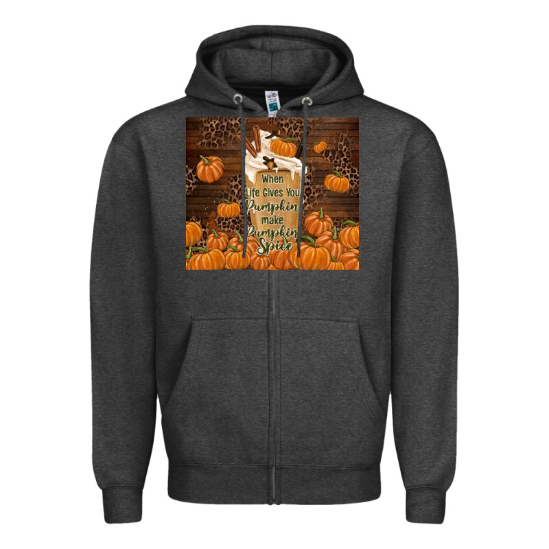 Make Pumpkin Spice Zipper Hoodie by TumblerDesignByShophia | Teevron