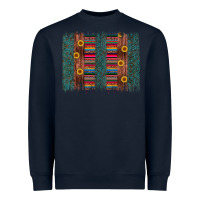 Navy sunflower serape brush stroke Heavyweight Sweatshirt - Artiststas