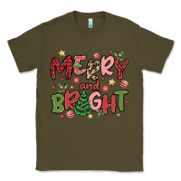 Army Green merry and bright Classic Tee - MaliasSmallBusiness