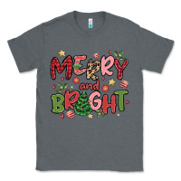 Charcoal Heather merry and bright Classic Tee - MaliasSmallBusiness