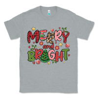 Heather Grey merry and bright Classic Tee - MaliasSmallBusiness