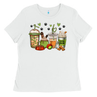 White dog mom coffee Ladies Tee - Jasminsmagicworld