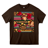 Chocolate Brown mexican gnomes seamless pattern Heavy Core Tee - BundleAndBundleShop