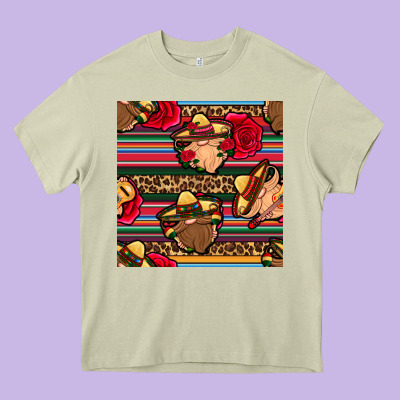 Mexican Gnomes Seamless Pattern Heavy Core Tee Designed By Bundleandbundleshop
