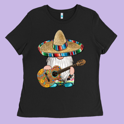 Mexican Gnomes Guitar Sombrero Serape Ladies Tee Designed By Artiststas