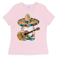 Bubblegum Pink mexican gnomes guitar sombrero serape Ladies Tee - Artiststas