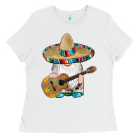 White mexican gnomes guitar sombrero serape Ladies Tee - Artiststas