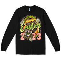 Black Happy Easter 2023 Long Sleeve Tee - LillyAllenDesigns
