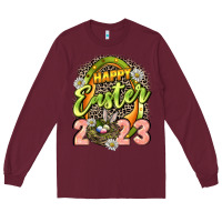 Burgundy Happy Easter 2023 Long Sleeve Tee - LillyAllenDesigns