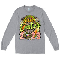 Heather Grey Happy Easter 2023 Long Sleeve Tee - LillyAllenDesigns