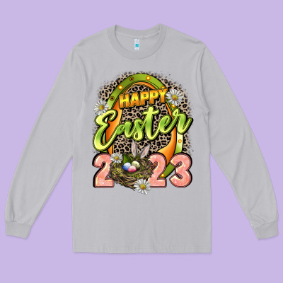 Happy Easter 2023 Long Sleeve Tee Designed By Lillyallendesigns