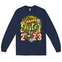 Navy Happy Easter 2023 Long Sleeve Tee - LillyAllenDesigns