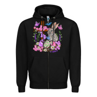 Black Easter eggs and Bunny with Cross Easter Day Zipper Hoodie - HowdyJamesFarm