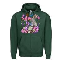Sports Green Easter eggs and Bunny with Cross Easter Day Zipper Hoodie - HowdyJamesFarm