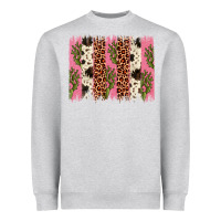 Heather Grey cactus leopard cowhide brush stroke Heavyweight Sweatshirt - Artiststas