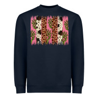 Navy cactus leopard cowhide brush stroke Heavyweight Sweatshirt - Artiststas