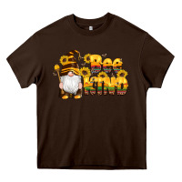 Chocolate Brown western bee kind gnomes bee honey sunflowers leopard serape Heavy Core Tee - Artiststas