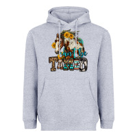 Heather Grey can't be tamed horse Heavyweight Hoodie - OliviaCreatesArt