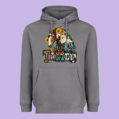 Can't Be Tamed Horse Heavyweight Hoodie Designed By Oliviacreatesart