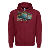Burgundy Truck USA country road take me home 4th of july Zipper Hoodie - HowdyJamesFarm