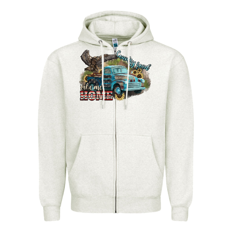 Truck Usa Country Road Take Me Home 4th Of July Zipper Hoodie by HowdyJamesFarm | Teevron