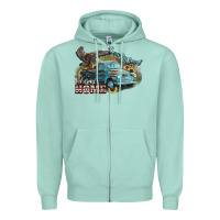 Seafoam Truck USA country road take me home 4th of july Zipper Hoodie - HowdyJamesFarm