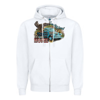 White Truck USA country road take me home 4th of july Zipper Hoodie - HowdyJamesFarm