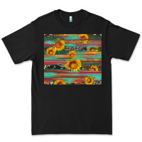 Black sunflower serape wood and cowhide Premium Tee - Artiststas