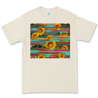 Bone sunflower serape wood and cowhide Premium Tee - Artiststas